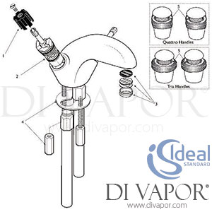 Ideal Standard Waterways CD Bath Filler Tap Spare Parts - IDL DV 322